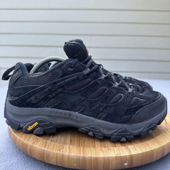 Merrell Moab 3 Hiking Shoe Mens Size 8.5 Wide Black Night Leather Mesh Outdoor - Picture 1 of 9